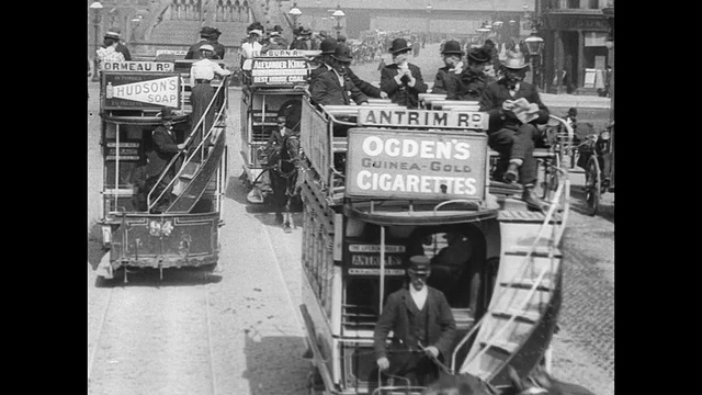 1901年，有轨电车通过贝尔法斯特视频下载