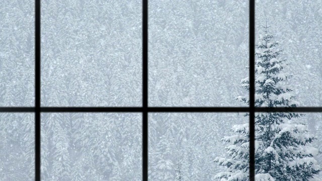 通过窗户观看冬天，可循环使用视频下载