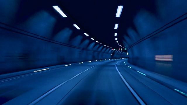 隧道(蓝色)视频素材