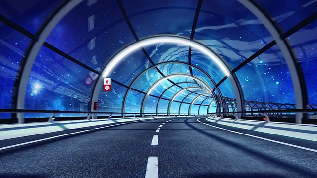 未来的隧道。空间的版本。高清循环。视频素材