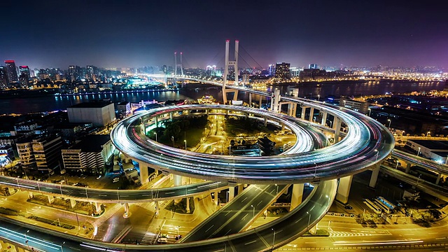 T/L WS HA ZO南浦大桥夜景/中国上海视频素材