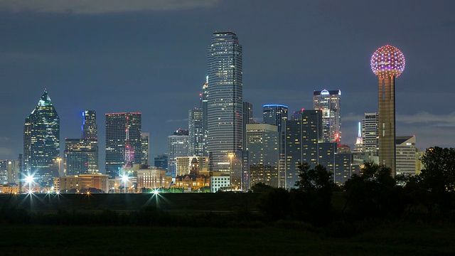 达拉斯城市天际线，达拉斯，德克萨斯州，美国视频下载