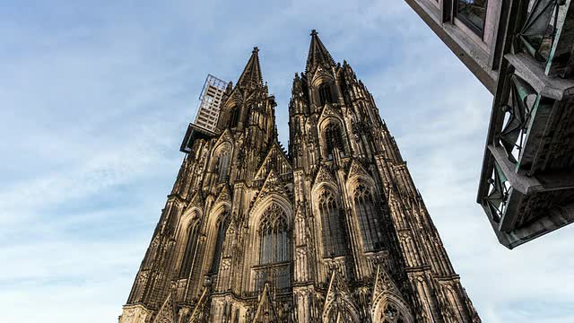 科隆- CIRCA 2013: Hyperlapse，时间流逝，科隆大教堂在阳光和阴天在科隆，德国视频素材