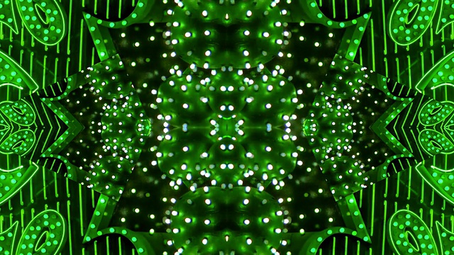 绿色星爆霓虹框架-拉斯维加斯，内华达州视频素材