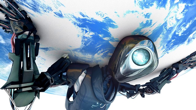 未来的Atlas机器人支持World Globe视频素材