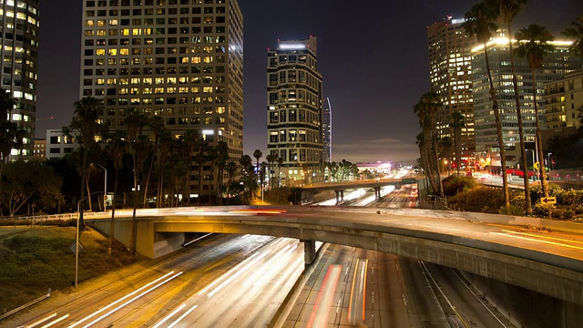 时间流逝:洛杉矶交通视频素材