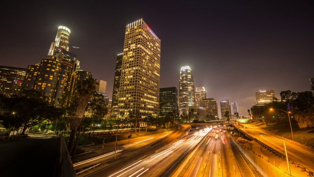 时光流逝:洛杉矶之夜视频素材