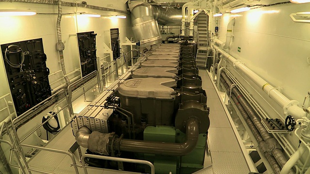 波兰波罗的海集装箱船机舱图片视频下载