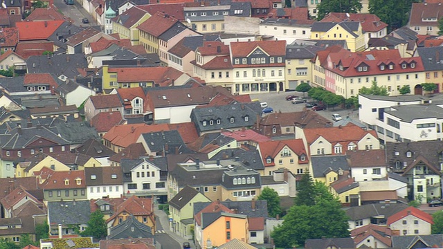 MS航拍的城市桑内堡和房子/德国视频素材