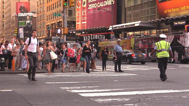 纽约时代广场的人行道视频素材