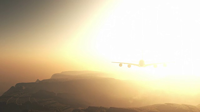 日落时分的飞机视频素材