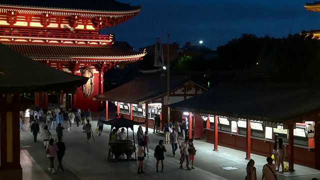 浅草寺的夜晚视频素材