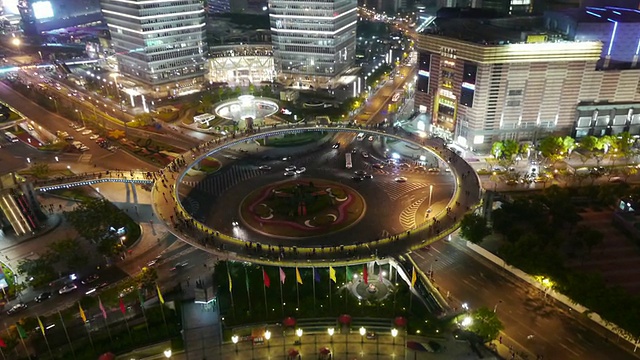 放大，浦东，夜晚，交通，城市灯光，上海国际金融中心，上海，中国视频素材