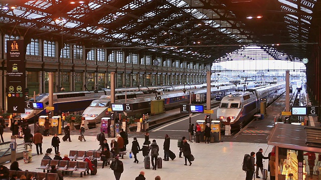 巴黎里昂火车站。视频素材