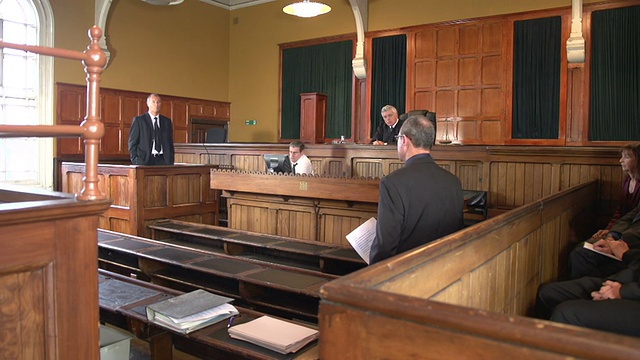 律师和陪审团一起询问证人-两枪视频素材