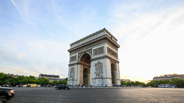 时间流逝:巴黎，香榭丽舍大街视频素材