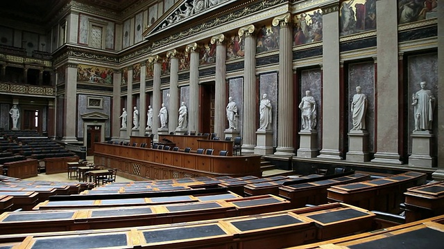 维也纳，奥地利议会大厦，辩论厅的前奥地利众议院视频下载