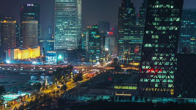 北京，中国与交通的时间流逝视频素材