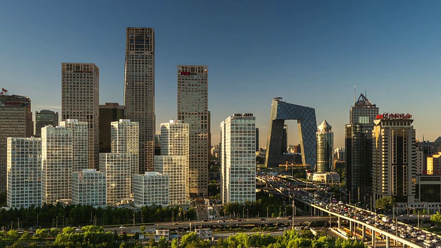 夜幕降临北京，中国视频素材