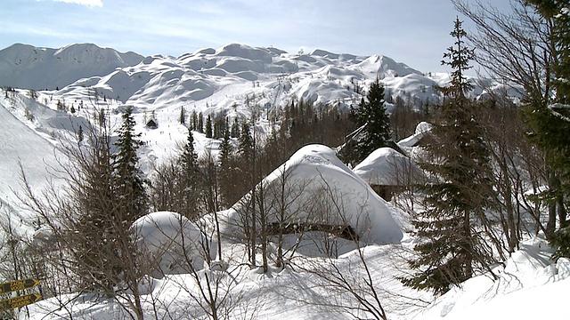 斯洛维尼亚Triglav的Bohinj滑雪场和滑雪场缆车视频下载