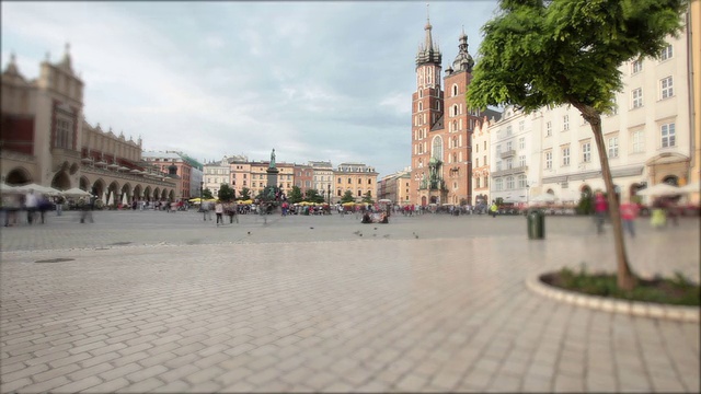 克拉科夫的主要市场广场视频素材