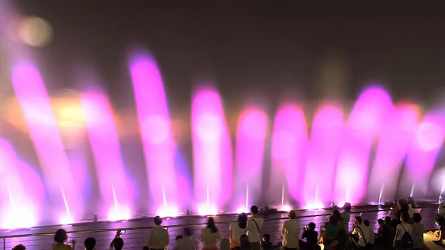 新加坡的人群和光的时间流逝视频下载