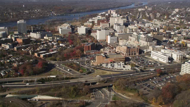 鸟瞰图特伦顿，新泽西。2011年拍摄的。视频素材