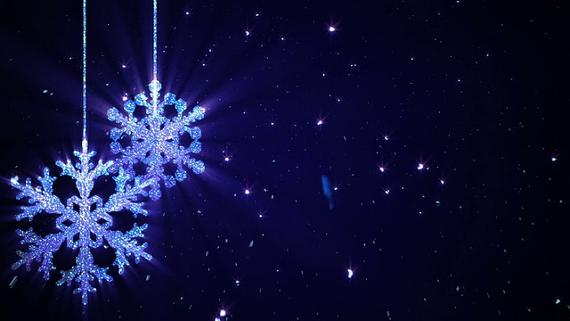 圣诞雪花背景蓝色视频素材