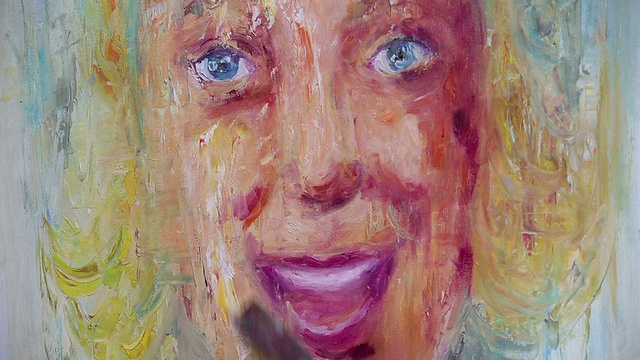 女艺术家油画肖像视频素材