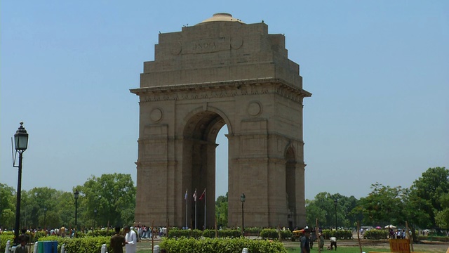 新德里的纪念碑。视频素材