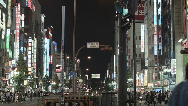 行人在日本东京新宿的人行横道上过马路。视频素材