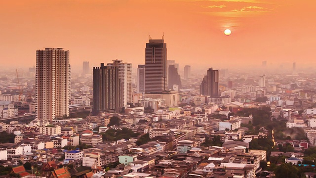 鸟瞰图曼谷与日落视频素材