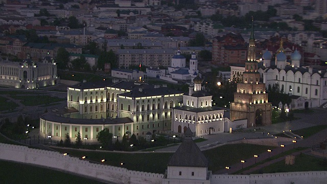 俄罗斯喀山克里姆林宫上空视频下载