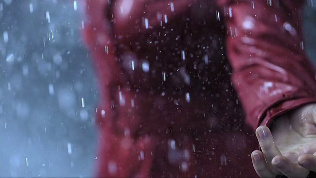 雨滴落在手上(超慢动作)视频下载