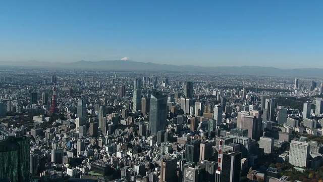 东京塔和建筑物鸟瞰图视频素材