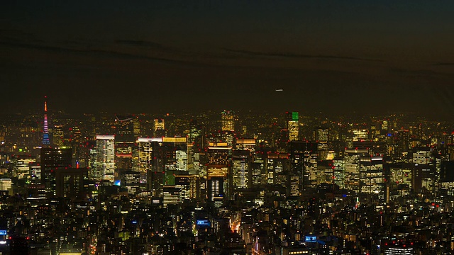 黄昏时分，东京城市景观时光流逝视频素材