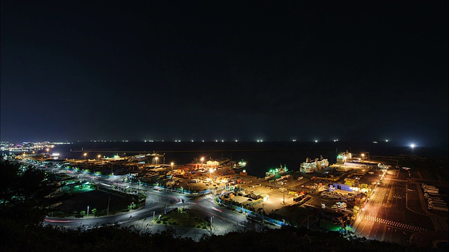 济州岛国际客运大楼夜景视频素材