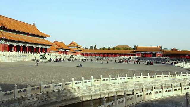 潘在中国北京的紫禁城。视频素材