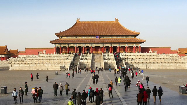 时间流逝的人在紫禁城，北京，中国。视频下载