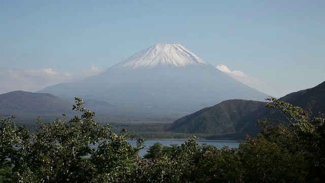 从元津湖看富士山视频素材