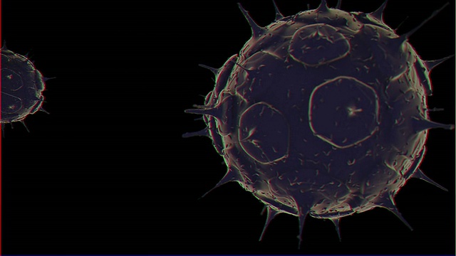 一群水痘病毒漂浮在太空中。视频下载