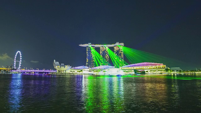 滨海湾金沙灯光秀与新加坡传单视频素材