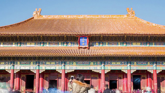 时间流逝的人在紫禁城，北京，中国。视频素材