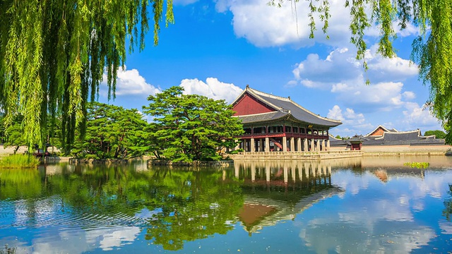 景福宫的景惠楼和池子视频素材