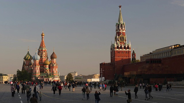 圣巴塞尔大教堂和红场克里姆林宫，莫斯科，俄罗斯视频素材