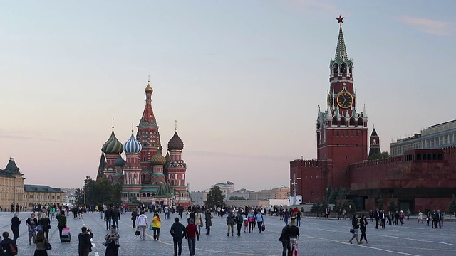 圣巴塞尔大教堂和红场克里姆林宫，莫斯科，俄罗斯视频素材