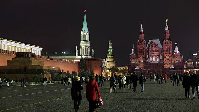 国家历史博物馆和红场克里姆林宫，莫斯科，俄罗斯视频素材