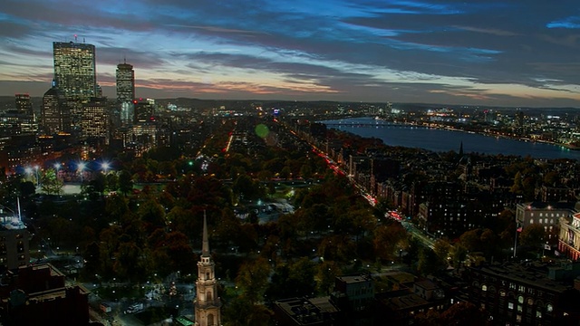 T/L WA HA PAN市中心天际线、波士顿公共大楼和州议会大厦日夜交替视频素材