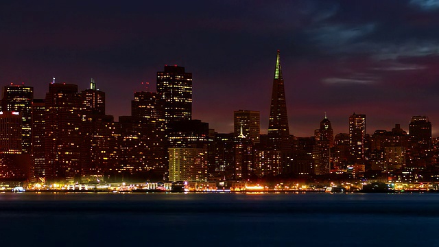 黄昏的市中心天际线/旧金山视频素材