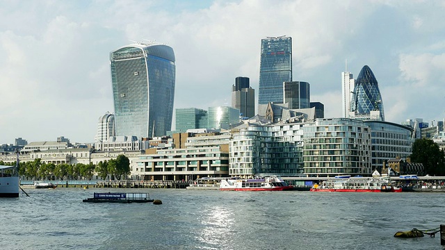 伦敦城市天际线和泰晤士河视频素材